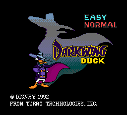 Darkwing Duck title screen for TurboGrafx-16